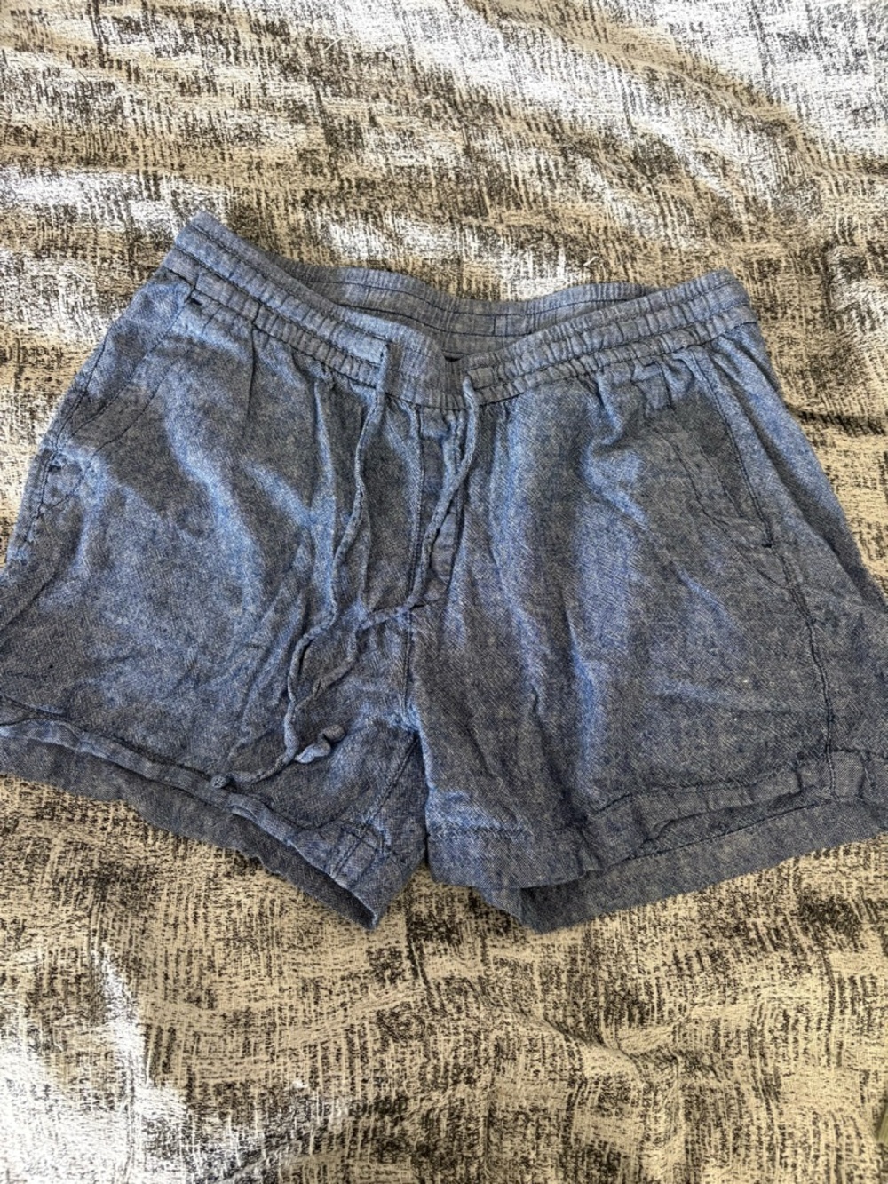 Old Navy Linen Shorts Chambray Blue Size Medium